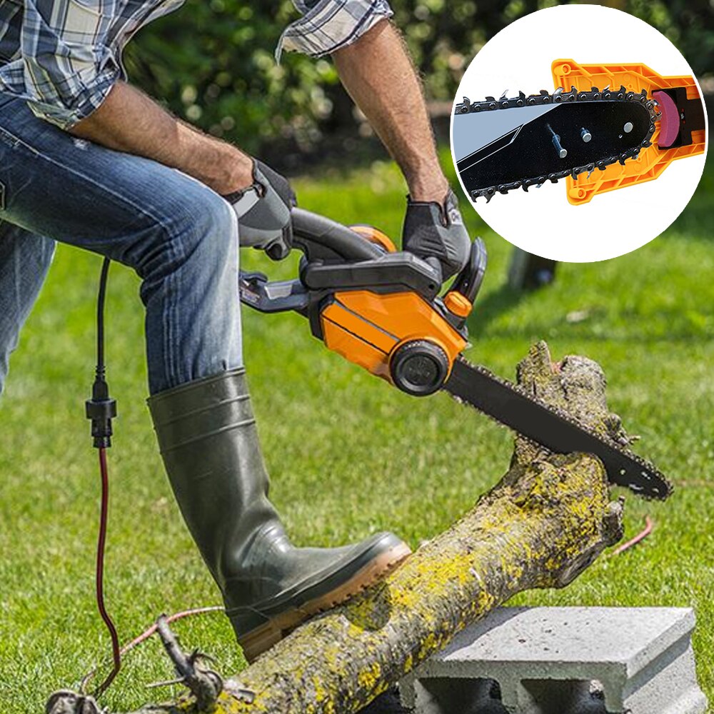 Träbearbetning motorsåg tänder slipare slipkedja med 5 st extra bryne sten slipmaskin slipverktyg