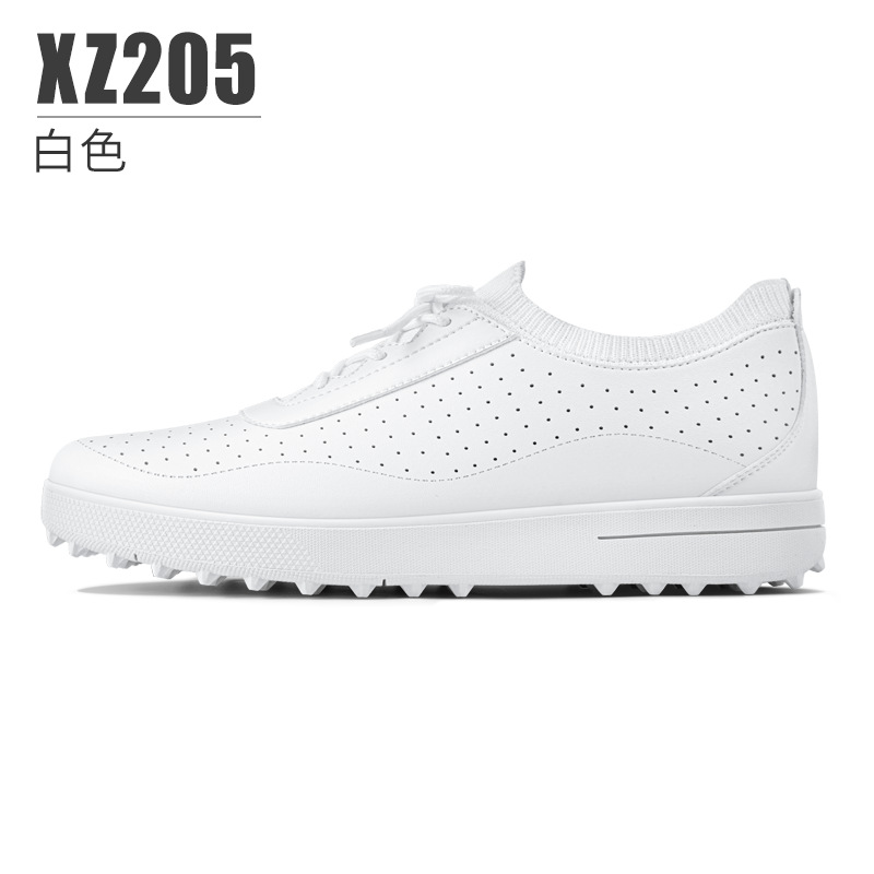 PGM-zapatos de Golf impermeables para mujer, zapatillas de deporte suaves y transpirables, antideslizantes, ligeros, informales, XZ205: XZ205White / 35
