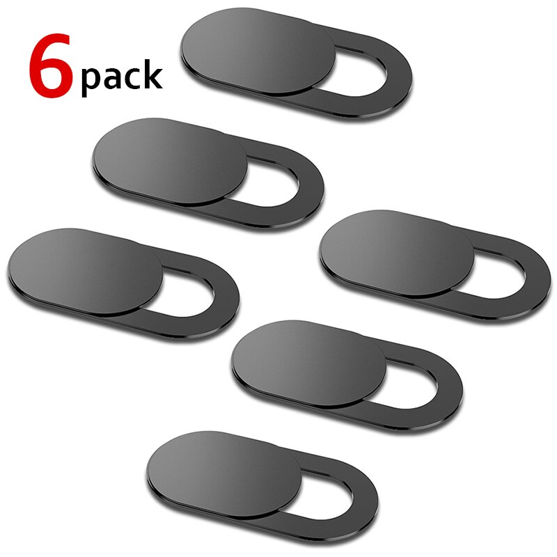 1/3/6/18 Pcs! Privacy Camera Sticker Anti pigolio Ultra sottile protettivo Privacy Webcam Cover per telefono Computer Tablet Len Cover: 6 Piece Black