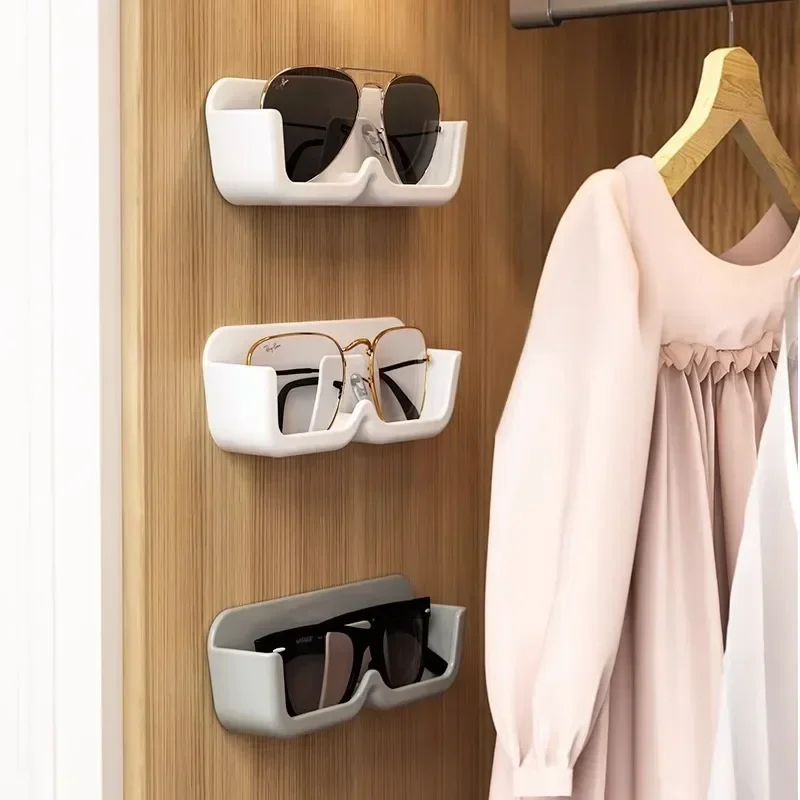 Rangement mural auto-adhésif pour lunettes T1, porte-lunettes de soleil, décoration de garde-robe, rangement pour la maison, affichage T1