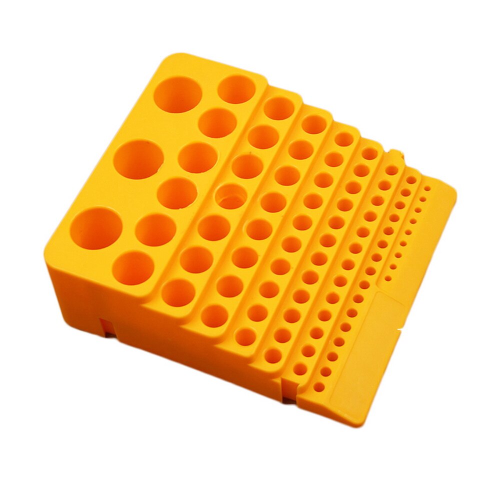 Storage Multifunction 85 Holes Tool Box Reamer Milling Cutter Plastic Desktop Drill Bit Portable Accessories Thickened Rack: yellow