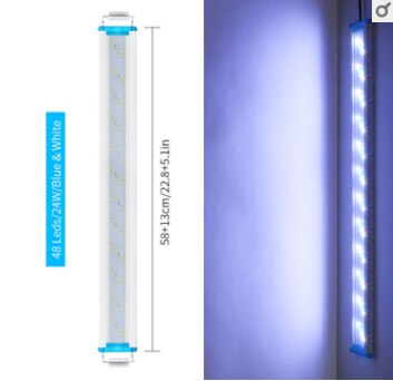 Super Slim LEDs Aquarium Lighting Aquatic Plant Grow Light 18-75CM Extensible Waterproof Bright Clip Blue Lamp Fish Tank 90-260V