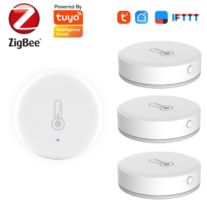Tuya ZigBee Smart Temperature And Humidity Sensor Battery Powered ZigBee Temperature Humidity Alarm System Device Smart Home
