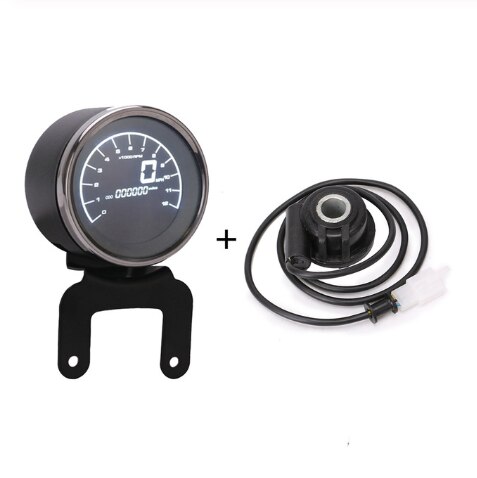 Medidores multifuncionales, instrumentos para motocicleta, odómetro Digital, tacómetro, medidor de velocidad y nivel de combustible, indicador Led redondo de 12000rpm: with sensor 2