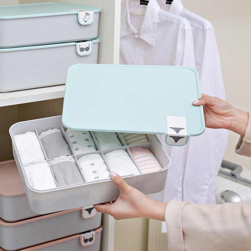 Boxi hjemmeundertøj opbevaringsboks arrangør plast støvtætte opbevaringsbokse til slips sok bh smykker diverse arrangører kasser