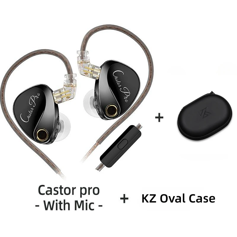 KZ Castor PRO Bekabelde oortelefoon Dynamische stuurprogramma's Hoogwaardige afstembare oortelefoon Hfi-geluidskwaliteit Bass-headsets IEM Gaming-headset: Sky Blue