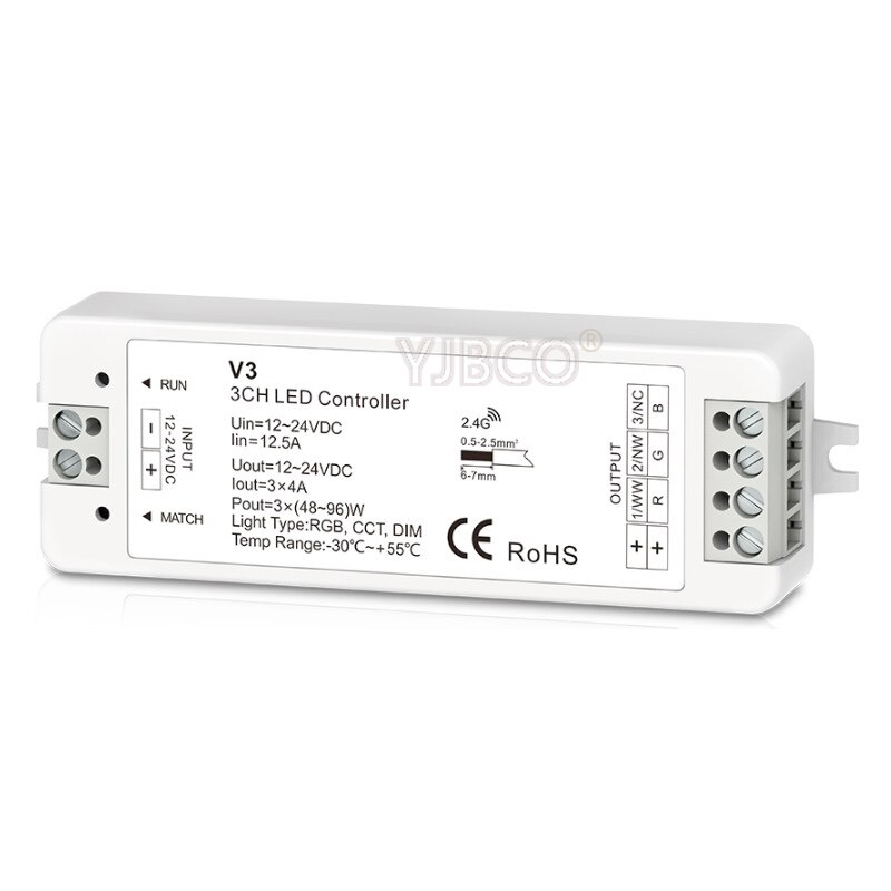2.4g rf langaton led-kosketuskaukosäätimen himmennin 1ch 2ch 3ch led-ohjain yksiväriselle / värilämpötilalle / rgb led-nauhalle