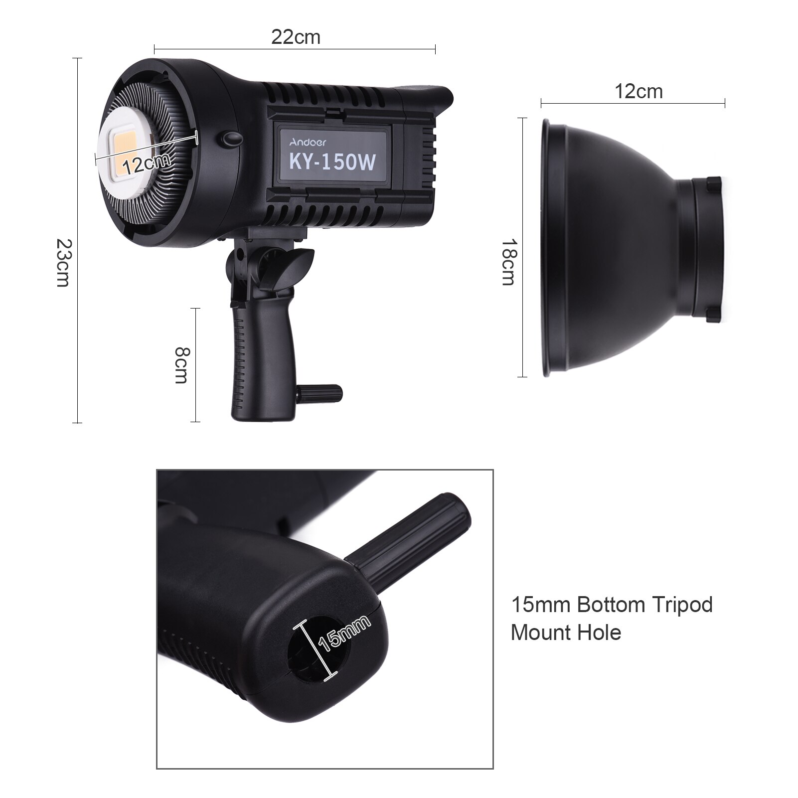 150W Außen Fokus Licht 5800K LED Video Licht CRI 95 Bowens Montieren Energie versorgung Durch NP-F970 Batterie für Video Fotografie