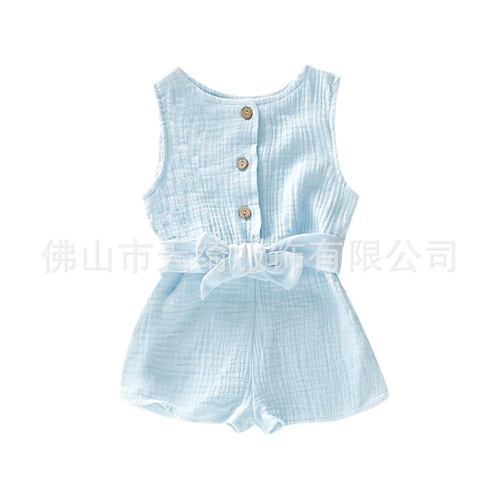 0-24M Baby Pasgeboren Baby Romper Zomer Baby Meisjes Jongens Mouwloos Solid Bodysuits Sunsuits Outfits: Blauw / 12m