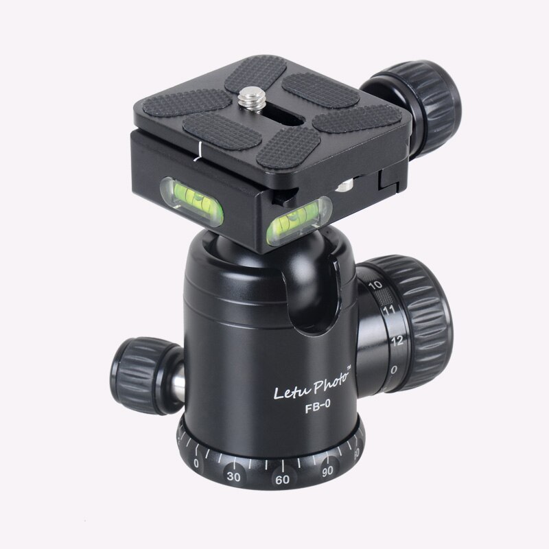 XILETU FB-0 Aluminum Camera Tripod Ball Head Ballhead Panoramic 30MM Diameter with Quick Release Plate Max Load 15 kg
