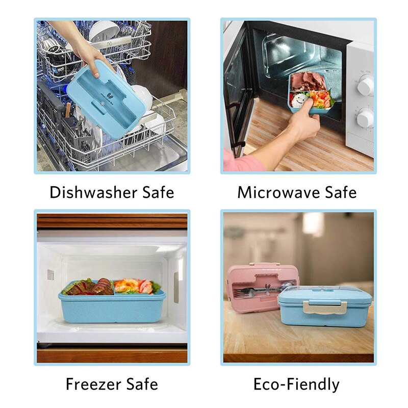 Lunch Box Food Container Bento Box Beheizten Lunchbox Kinder Lunchbox Snack Stroh Weizen Koreanische Versiegelt Student Kunststoff Box für Lebensmittel