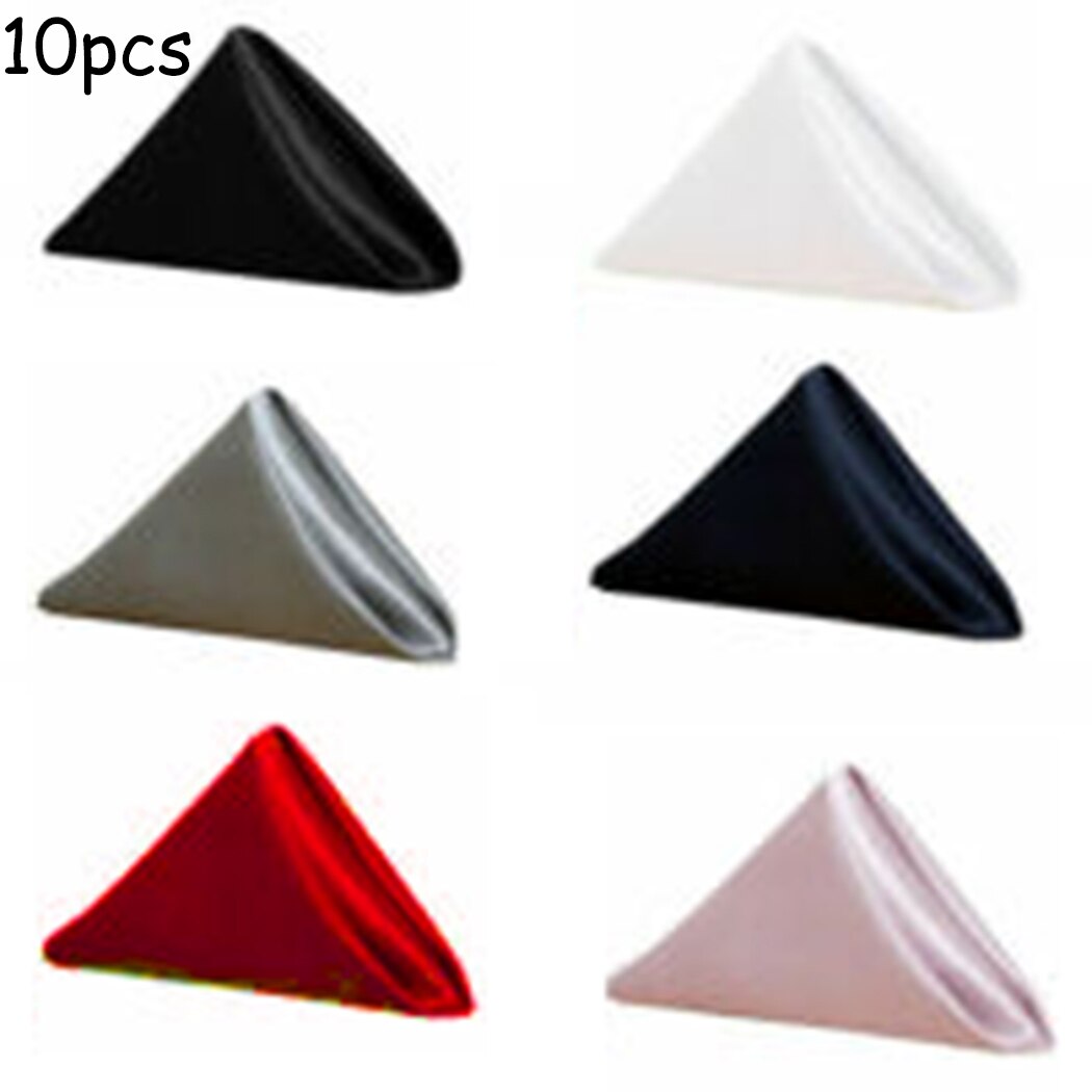 Plain Napkins Polyester Wedding Table Cloth Linen Fabric 6 colours Square