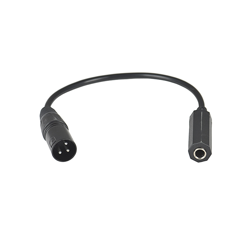 XLR 3pin to 6.35 trs female 6.5mm female to 3-Pin XLR public mixer power amplifier audio conversion cable: black