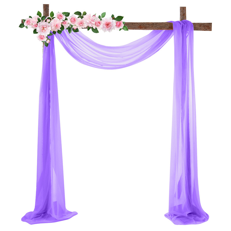 Tela de gasa transparente para decoración de boda, rollo de tul de 70x550CM para decoración de arco de boda, DIY, paneles de , suministros para eventos colgantes: Purple