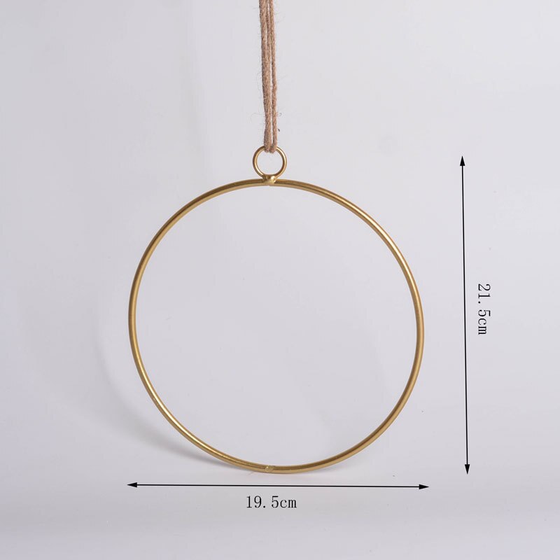 Iron Gold Metal Round Triangle Square Garland Artificial Flower Rack Christmas Wreath Wedding Bride Handmade Flowers Hoop: A081R03