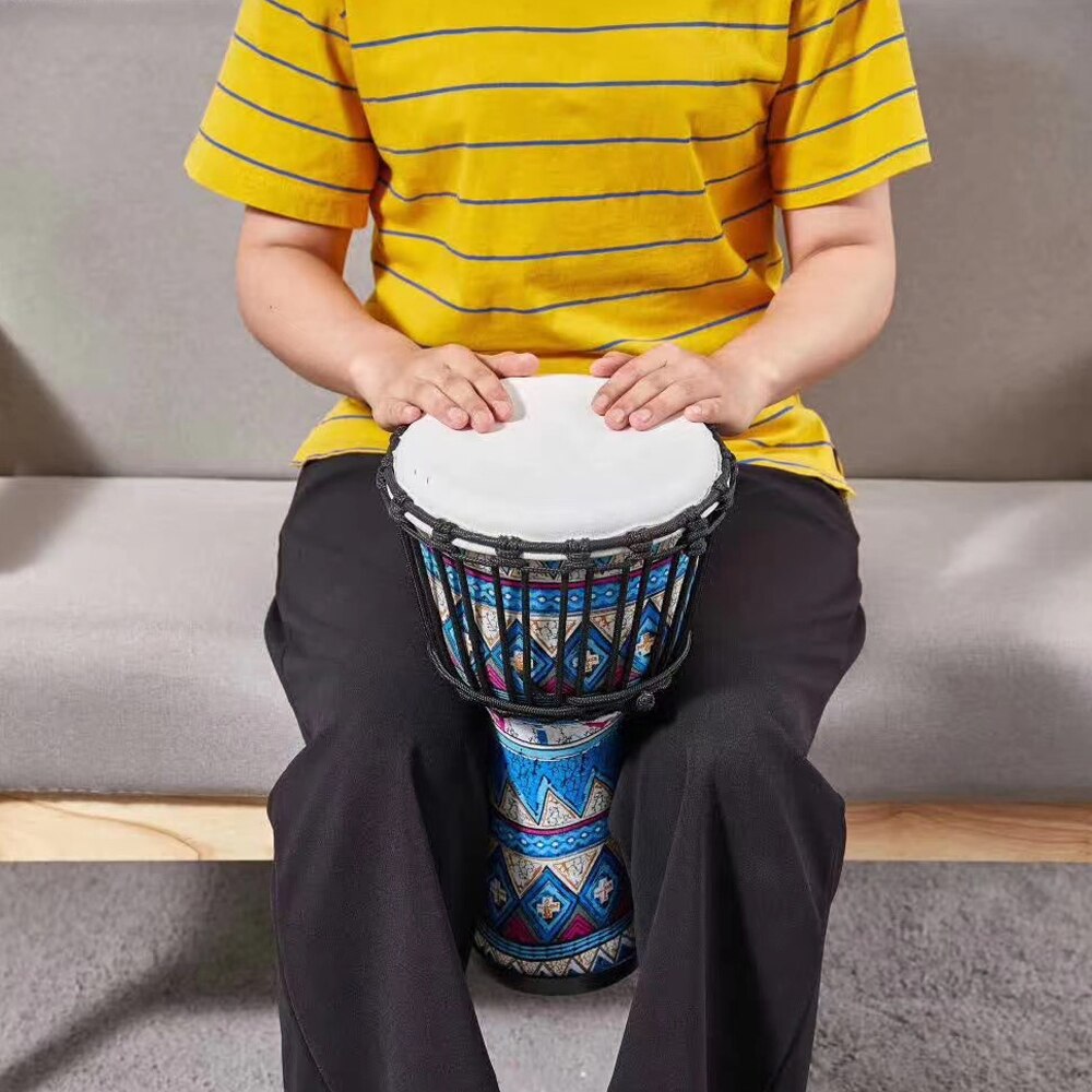 8 zoll Tragbare Afrikanische Trommel Djembe Hand Trommel mit Bunten Kunst Muster Percussion Musical Instrument
