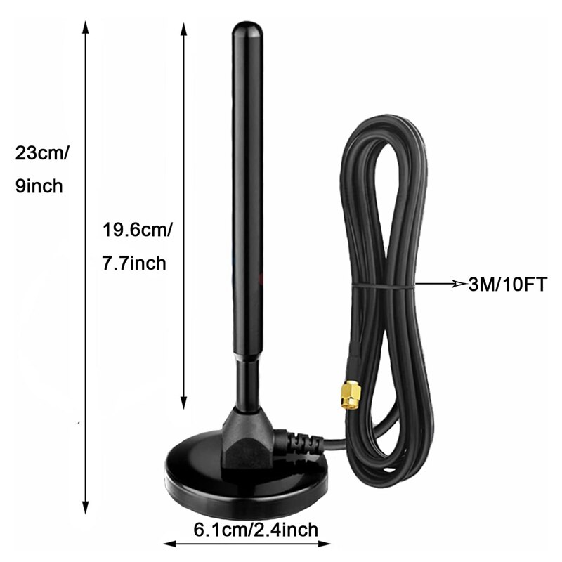 Wasserdichte ersatzantenne mit 5.8 dbi verstärkung, magnetfuß, großer reichweite, mobilfunk- 915 -mhz-lora-Tor und 10ft kabeln
