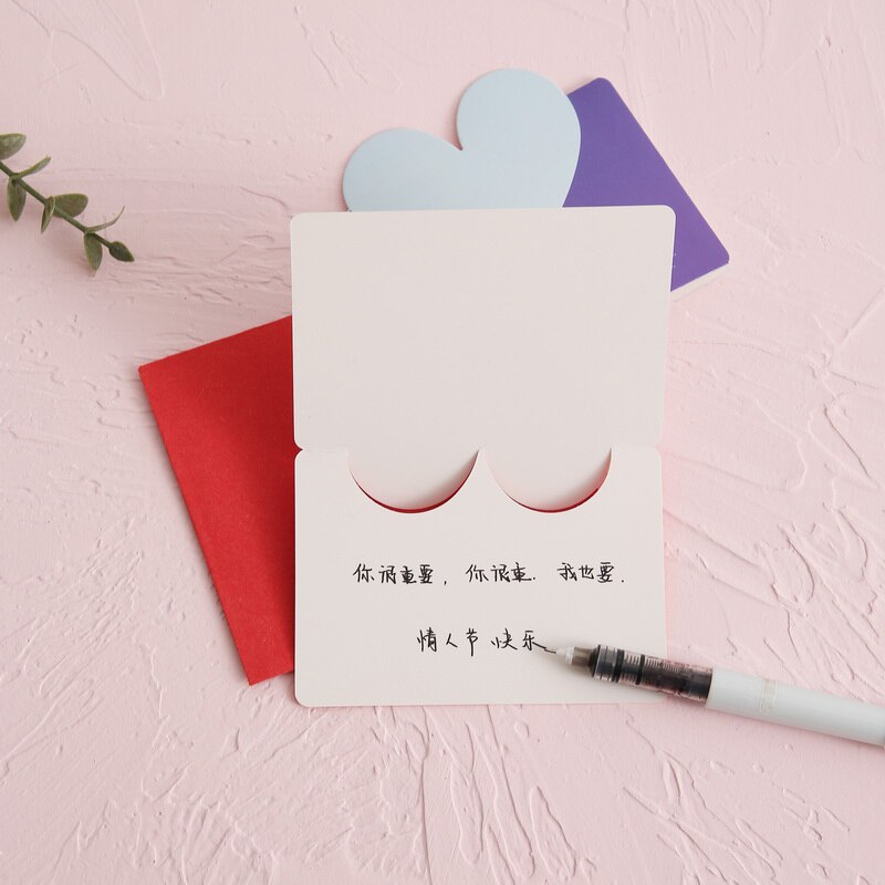Love Heart Card Birthday Valentine's Day Greeting Heart Message Card Wedding Guest Cards