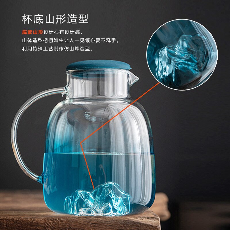 Nordic glass cooler Large-capacity cold kettle Home water cup glass water set water dispenser tea kettle water jug