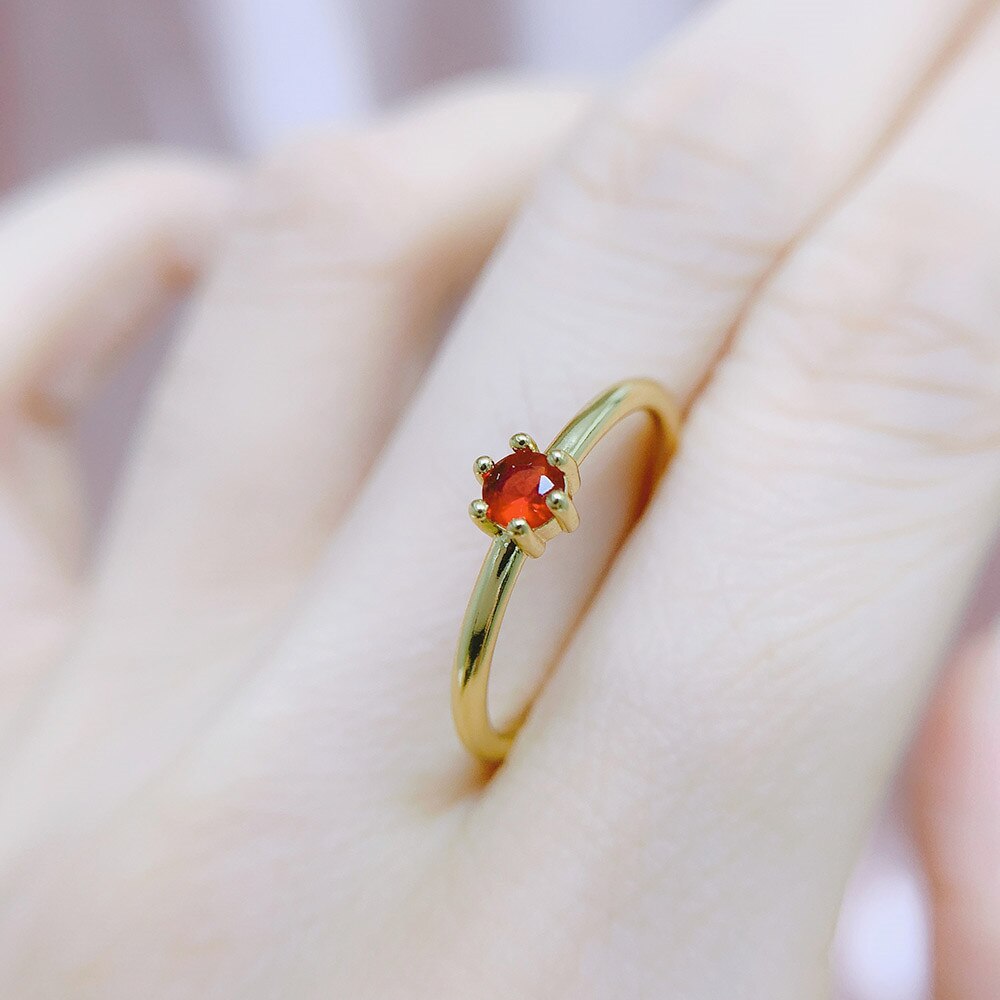 Zhouyang Bruiloft Bruid Ringen Voor Vrouwen Mini Leuke Geel Goud Kleur Zirkoon Engagement Dunne Ring Sieraden Sieraden R112