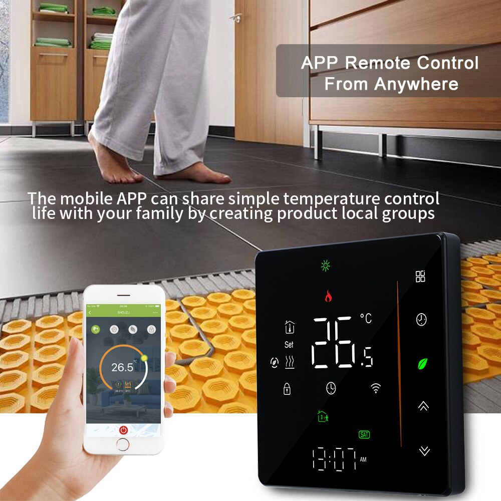 Tuya Smart Leven Wifi Thermostaat Voor Gas Boiler En Warme Vloer Verwarming Thuis Temperatuur Controller Smartthings Alexa Google Siri