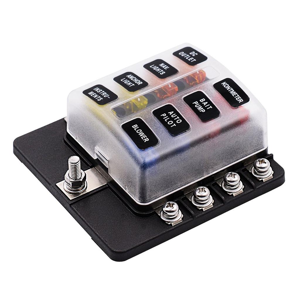 Zekeringkast Met Led Indicator Schroef Terminal Blok Gewijzigd Zekeringkast Houder Verzekering Insert 12 Road Camper Rv: Donkergrijs