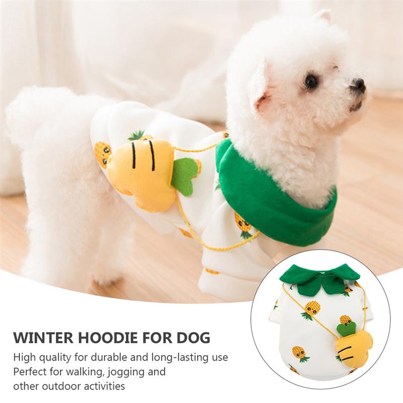 1Pc Pet Dog Herfst Winter Hoodie Gedrukt Met Drie-Dimensionale Ananas