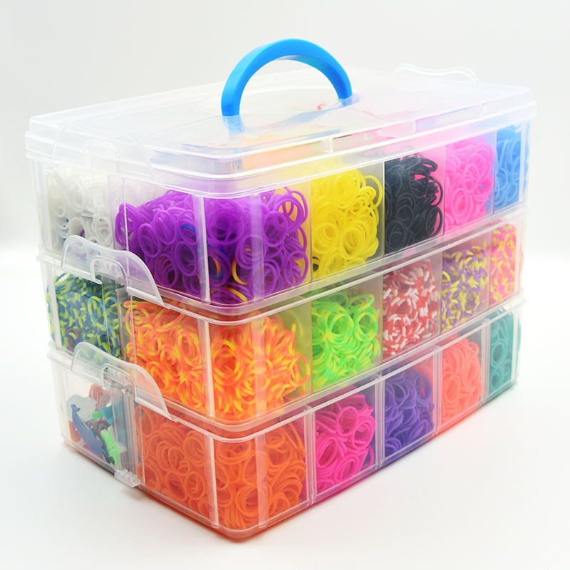 Box Packed! Rubber Bands Weaving Set DIY Toys Loom Craft Kid Bracelet Braid Silicone Elastic Weave Bands for Girls