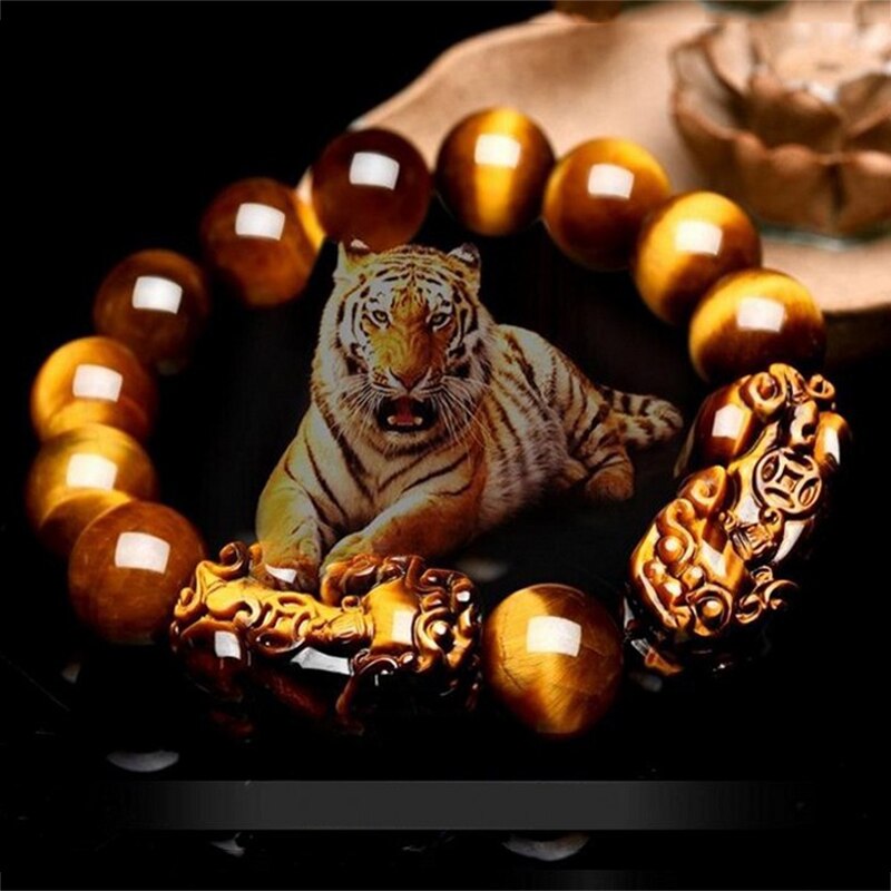 Natura Feng Shui bracciali uomo occhio di tigre perline braccialetti da polso per donna Pixiu ricchezza e buona fortuna braccialetto gioielli pulsera