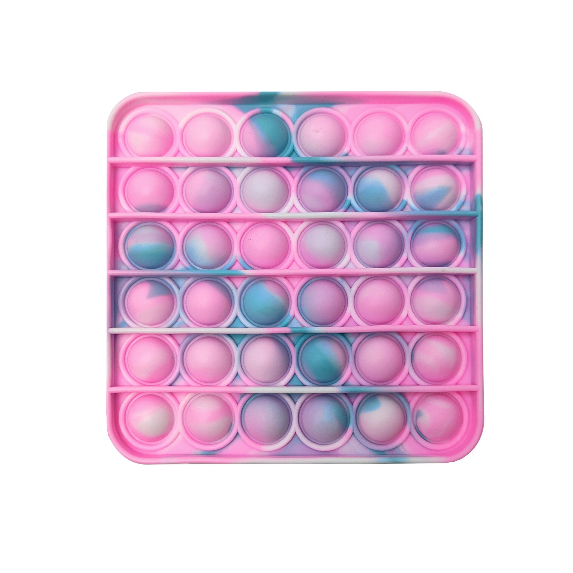Rainbow Push Bubble Pops Fidget Sensory Toy for Autisim Special Needs Anti-stress Game Stress Relief Squishy Pops It Fidget Toys: Square-B