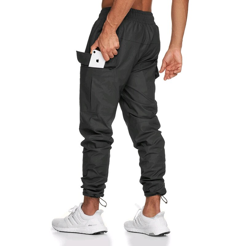 Fitnessstudio Sport hosen herren Fitnessstudio Fitness Ausbildung multi-tasche Fitness hosen männer wasserdichte schwarz Joggen hosen hosen: M / Schwarz