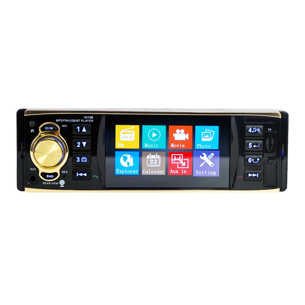 Sales 4.1 inch 1 Din Car Radio Audio Stereo USB AUX FM Radio Station Bluetooth with Rearview Camera Remote Control