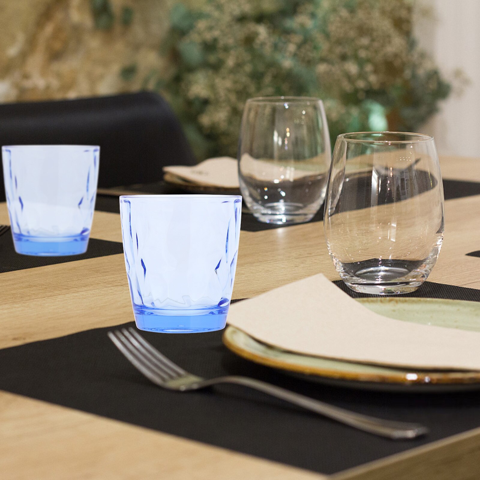 1Pc Acrylic Cup Transparent Cup Shatter-resistant Water Grain Pattern Cup for Bar