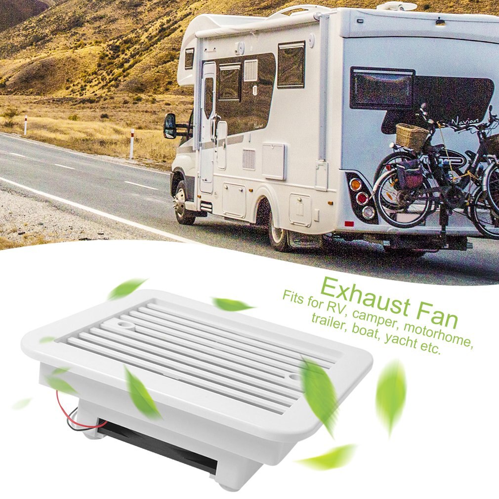 Ventilador de escape de plástico impermeable, 12V/24V, para remolque, caravana, ventilación lateral, blanco, 1 Juego