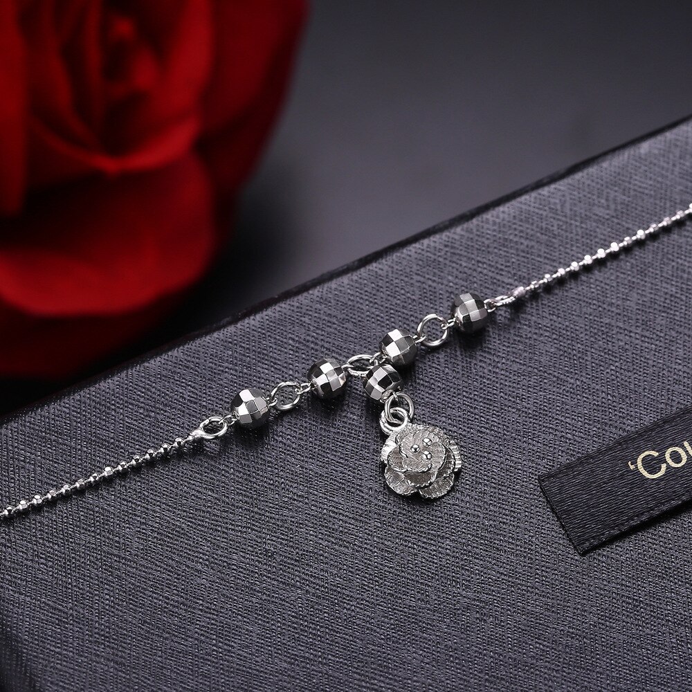 Cavigliera rosa autentica 100% Charms in argento Sterling 925 bracciale alla caviglia cavigliere gioielli Halhal per le donne gioielli indiani regali per le gambe