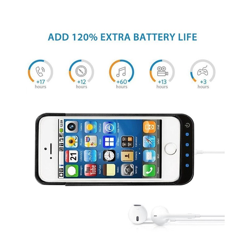 Expower Battery Charger Case 4200mah for iPhone 5/5C/5S/SE Rechargeable Viewing Stand Battery Pack Backup Chargering Case