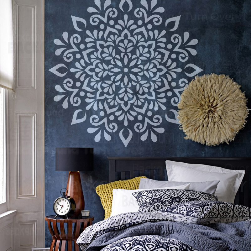 Plantilla de Mandala Extra grande de 70cm - 110cm para pintar decoraciones de flores de pared grande plantilla de suelo pintura plantillas redondas patrones S280
