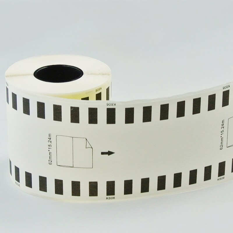 Compatible DK-22606 Yellow Film Label 62mm*15.24M Continuous Label DK22606 Compatible For Brother Printer