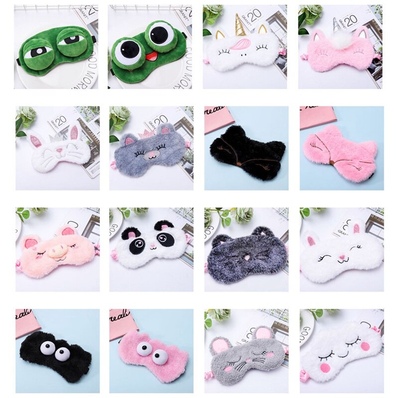 Licorne oeil masque dégradé coloré dessin animé Animal masque de couchage en peluche oeil ombre couverture ombre approprié voyage maison fête