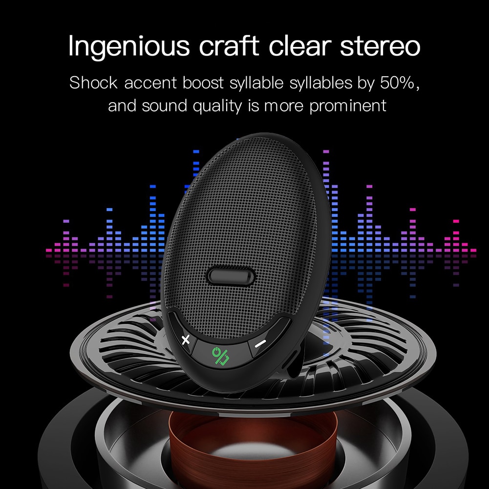 BT-100 Compact ABS Smart Bluetooth 5.0 Memory Connection Car Handsfree Speaker