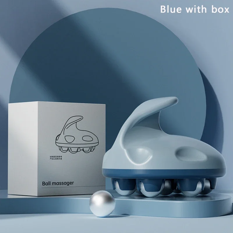 Roller Ball Massager Multifunctional Massage 7 Beads therapy Portable Beautiful Health Care Massage Instrument: Blue