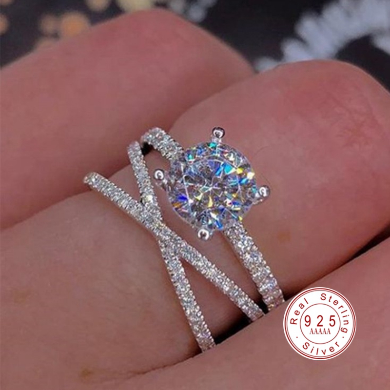 925 Sterling Zilveren Hart Pijl Shining Kristal Ring voor Vrouwen AAA Zircon Engagement Trouwringen Sieraden
