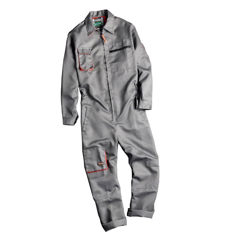 Herre langermede kjeledresser kjeledress med glidelåslommer kjeledress arbeidsklær fritidsklær pluss størrelse s -4xl: 4xl / Grå