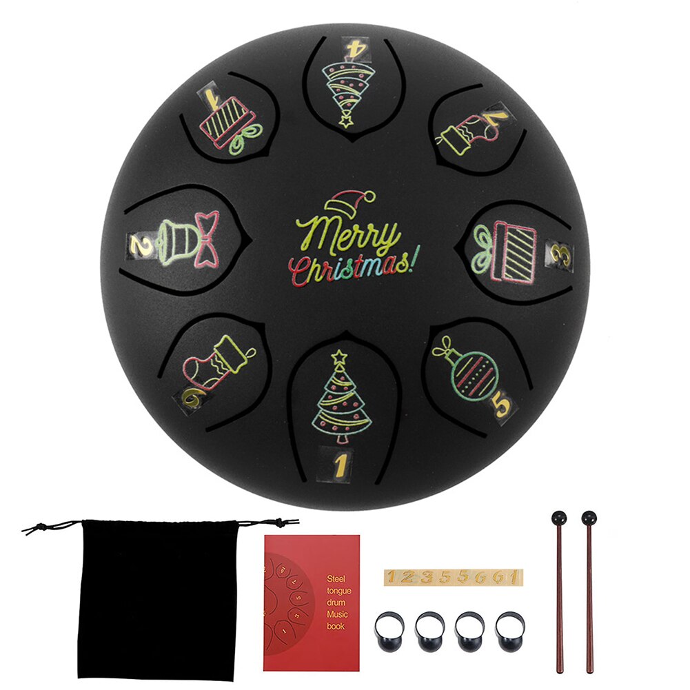 Ethereal Drum Ritme 8 Tune Tong Drum 6 Inch Hand Drum Met Drumsticks Sticker W/Opbergtas Voor Percussie muziekinstrument: A