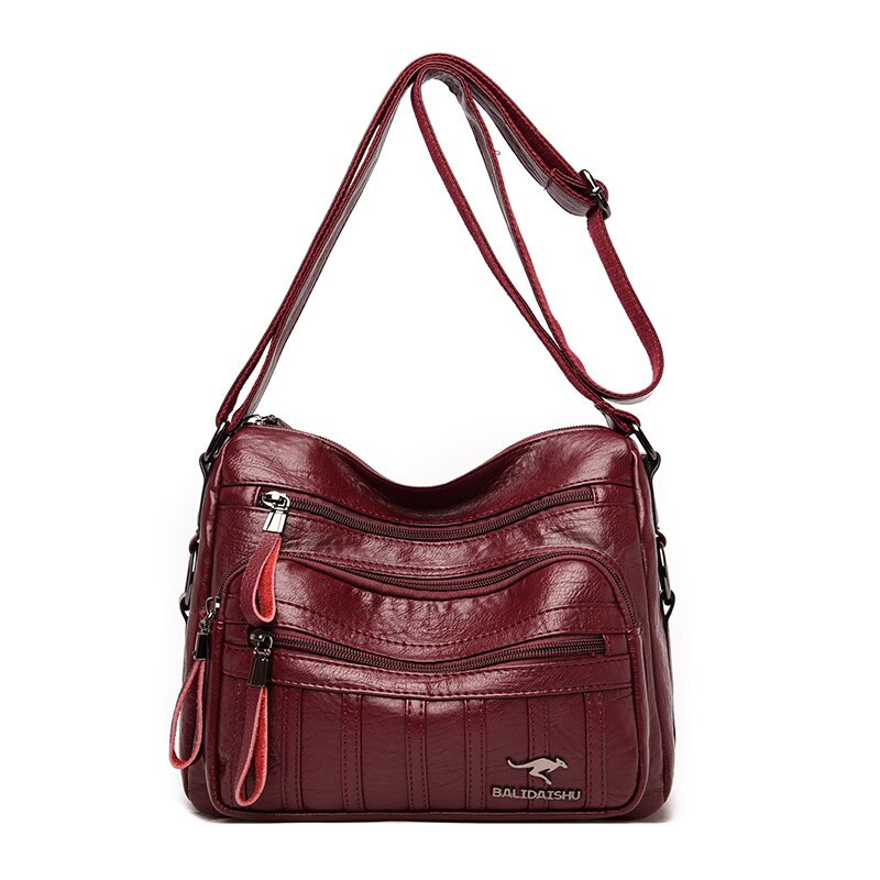 Effen Kleur Zachte Pu Lederen Schoudertassen Voor Vrouwen Luxe Handtassen Grote Capaciteit Dames Crossbody Tas Boodschappentas: Red