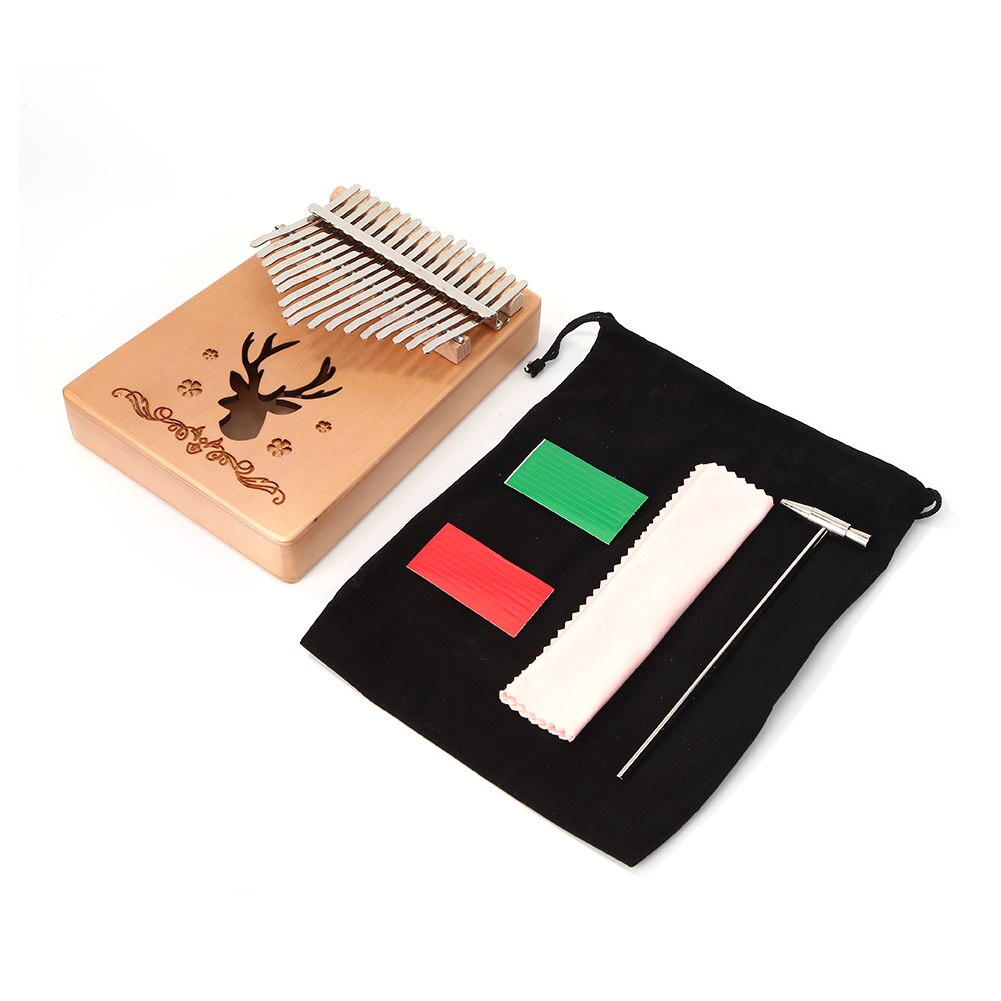 17 clés rennes imprimer Kalimba pouce Piano léger épicéa Instrument de musique Portable éléments de musique pour débutant