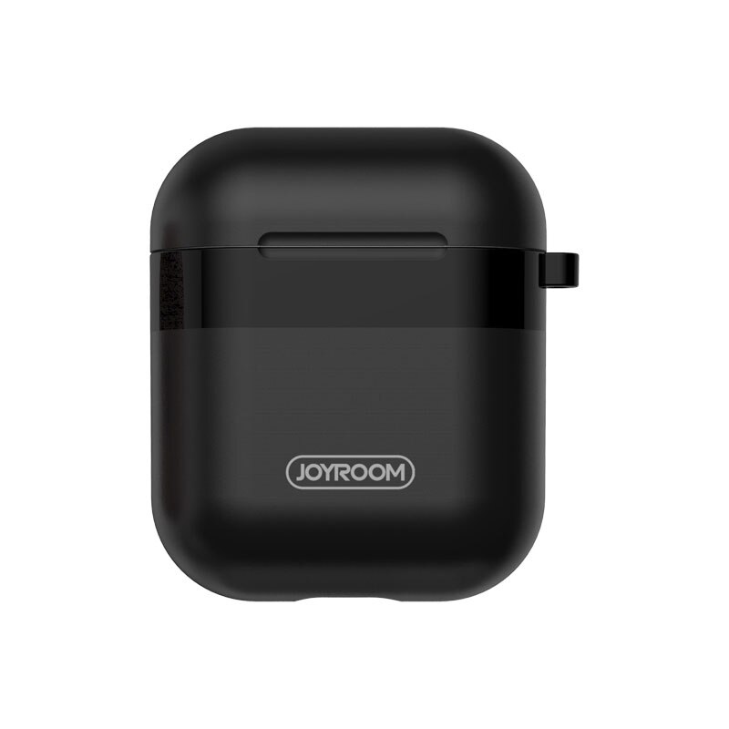 Joyroom läpinäkyvä suojakotelo airpodille hard tpu shell kuulokkeet apple airpodille 1 2 langaton bluetooth kotelon kansi: Musta