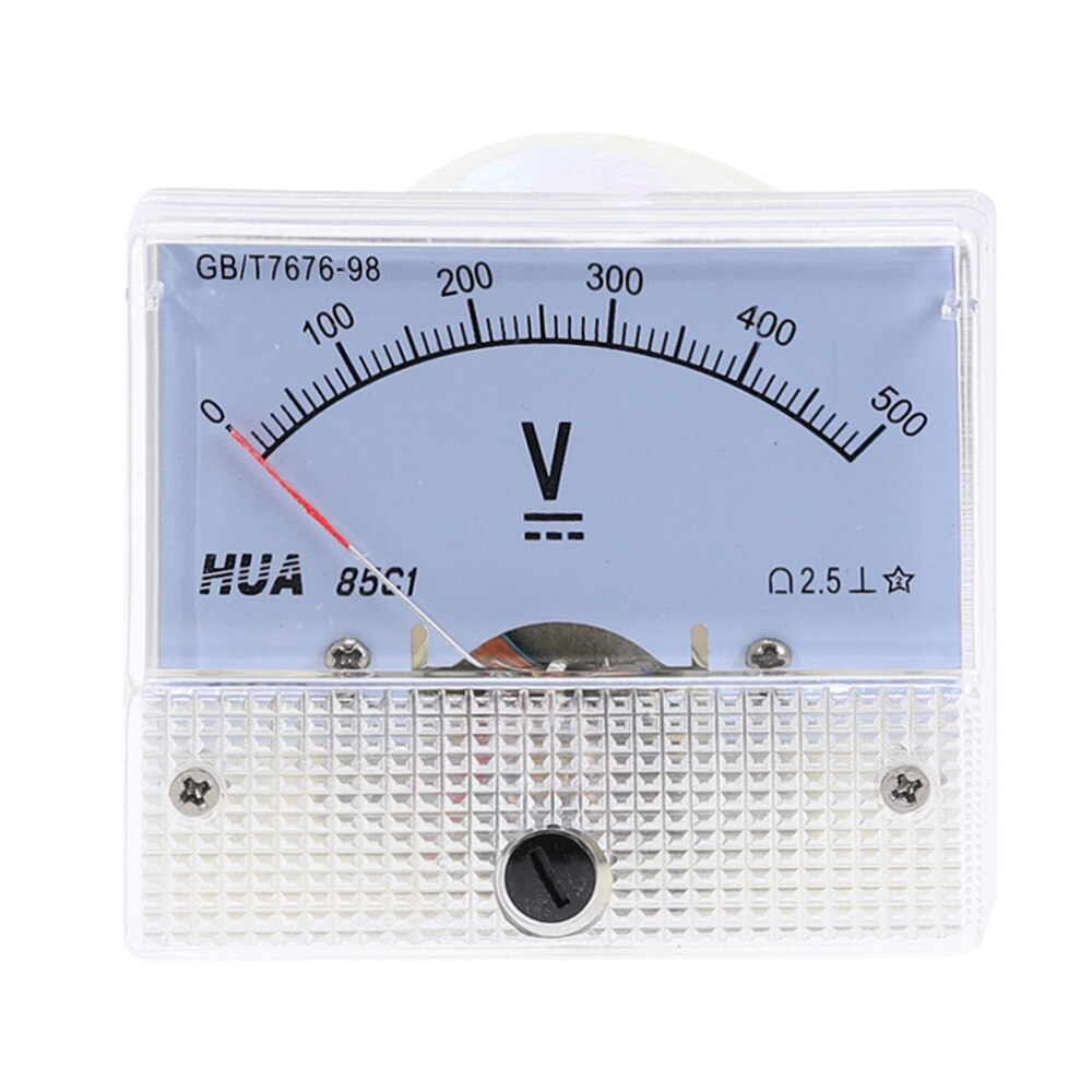 DC płyta analogowy napięcie wolt miernik 85C 1 woltomierz 20V 30V 50V 75V 150V 250V 300V 400V 450V 500V mechaniczny miernik napięcia