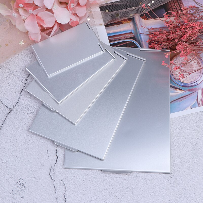 Espejo de maquillaje ultradelgado de 5 tamaños, espejo de tocador para cosmética, de bolsillo, rectangular, plegable, compacto, para maquillaje