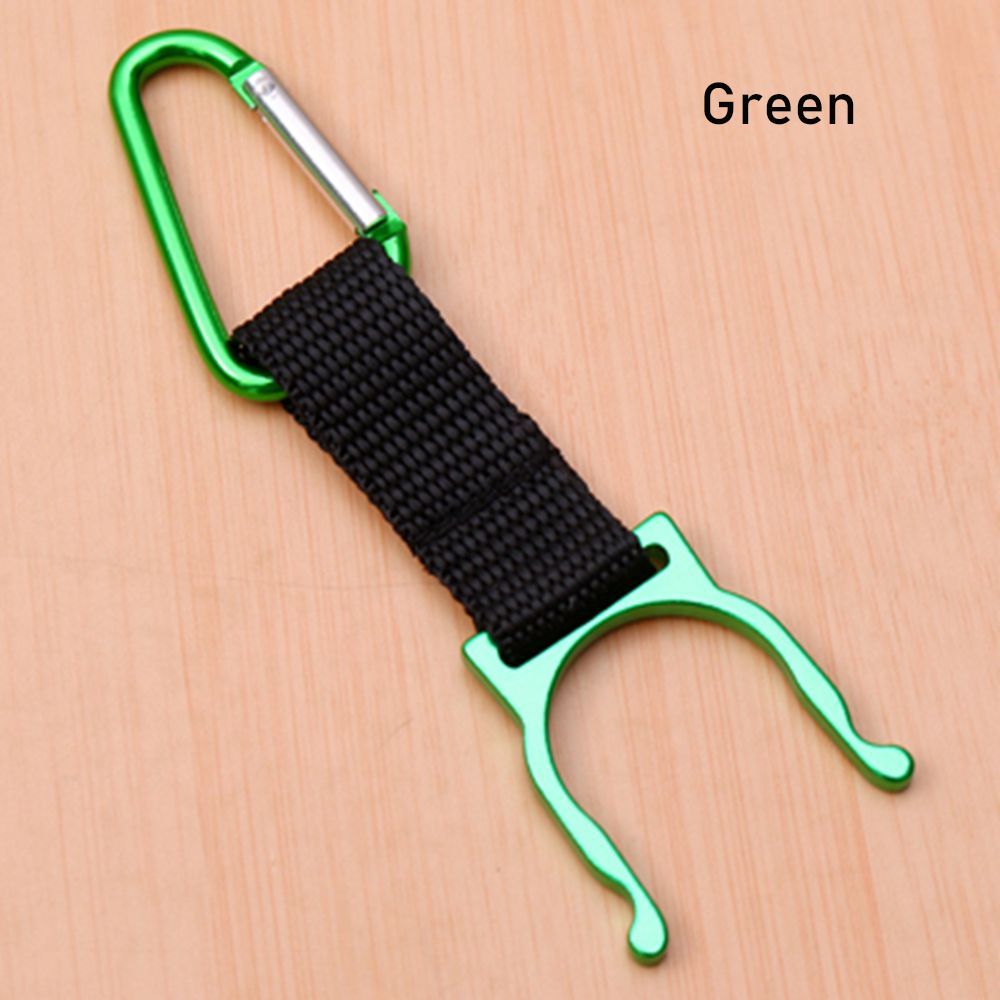 Sports Outdoor Kettle Buckle Carabiner Water Bottle Holder Camping Hiking Aluminum Rubber Buckle Hook: green3